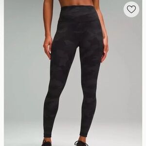 lululemon athletica charcoal camo leggings size 8 like new